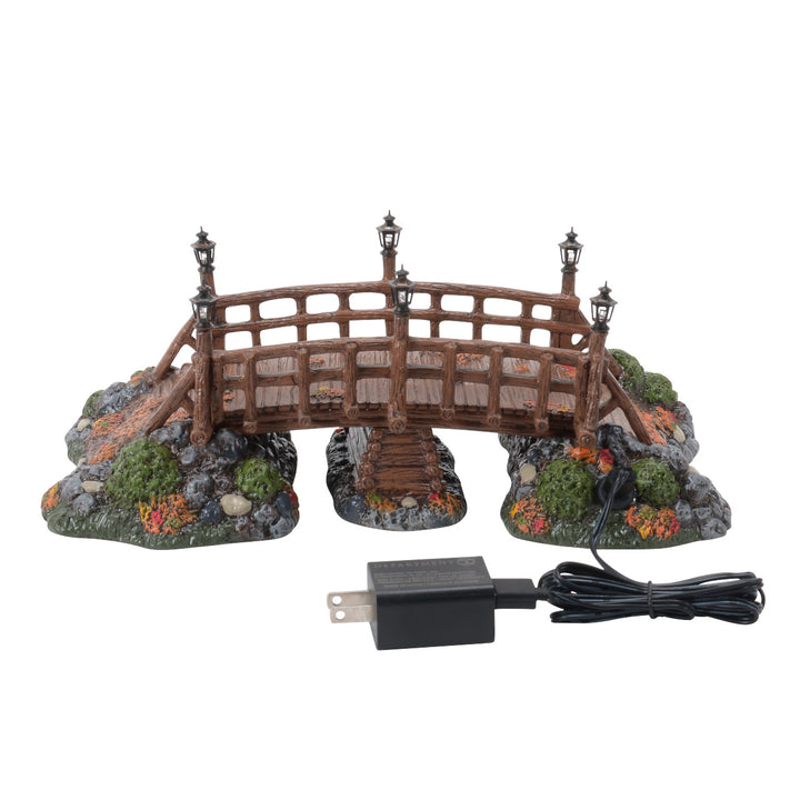 Department 56 Snow Village Halloween Accessory: Sleepy Hollow Bridge sparkle-castle