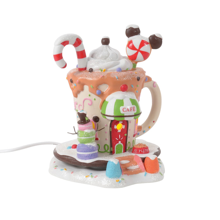 Department 56 Disney Snow Village: Mickey's Peppermint Cafe sparkle-castle