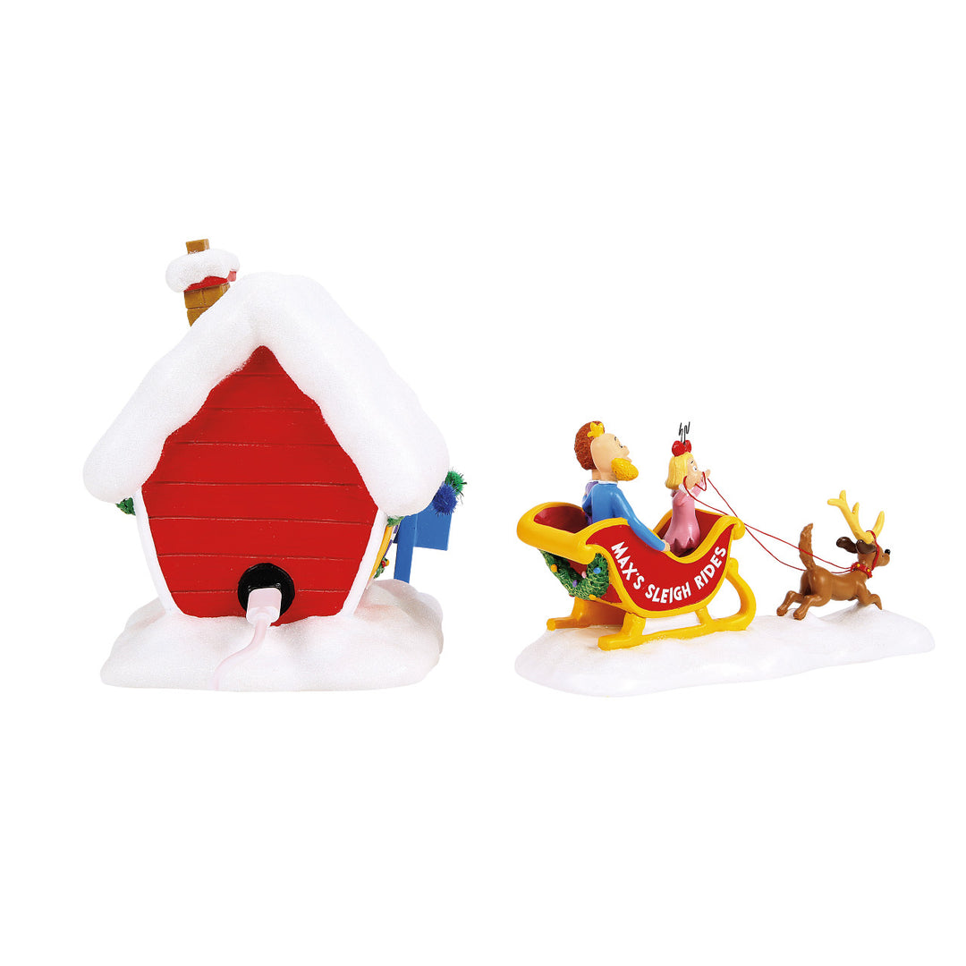 Department 56 Grinch Village: Max's Sleigh Rides, Set of 2 sparkle-castle