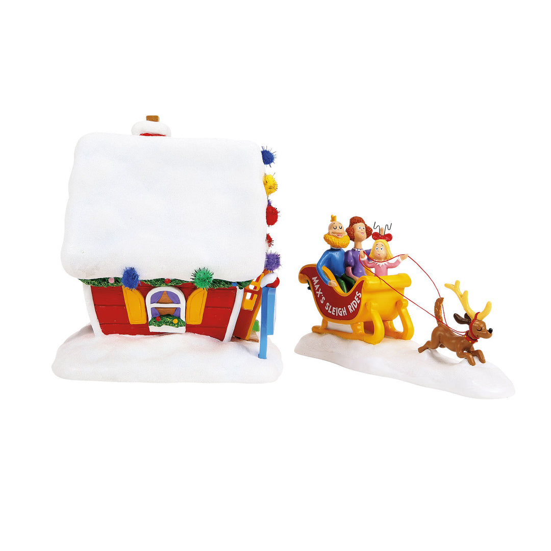 Department 56 Grinch Village: Max's Sleigh Rides, Set of 2 sparkle-castle