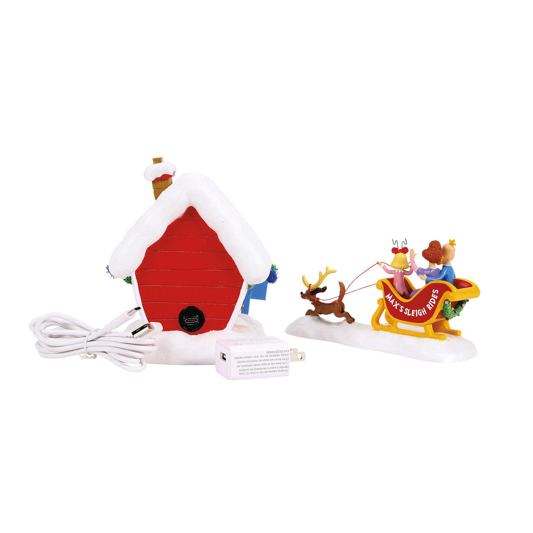 Department 56 Grinch Village: Max's Sleigh Rides, Set of 2 sparkle-castle