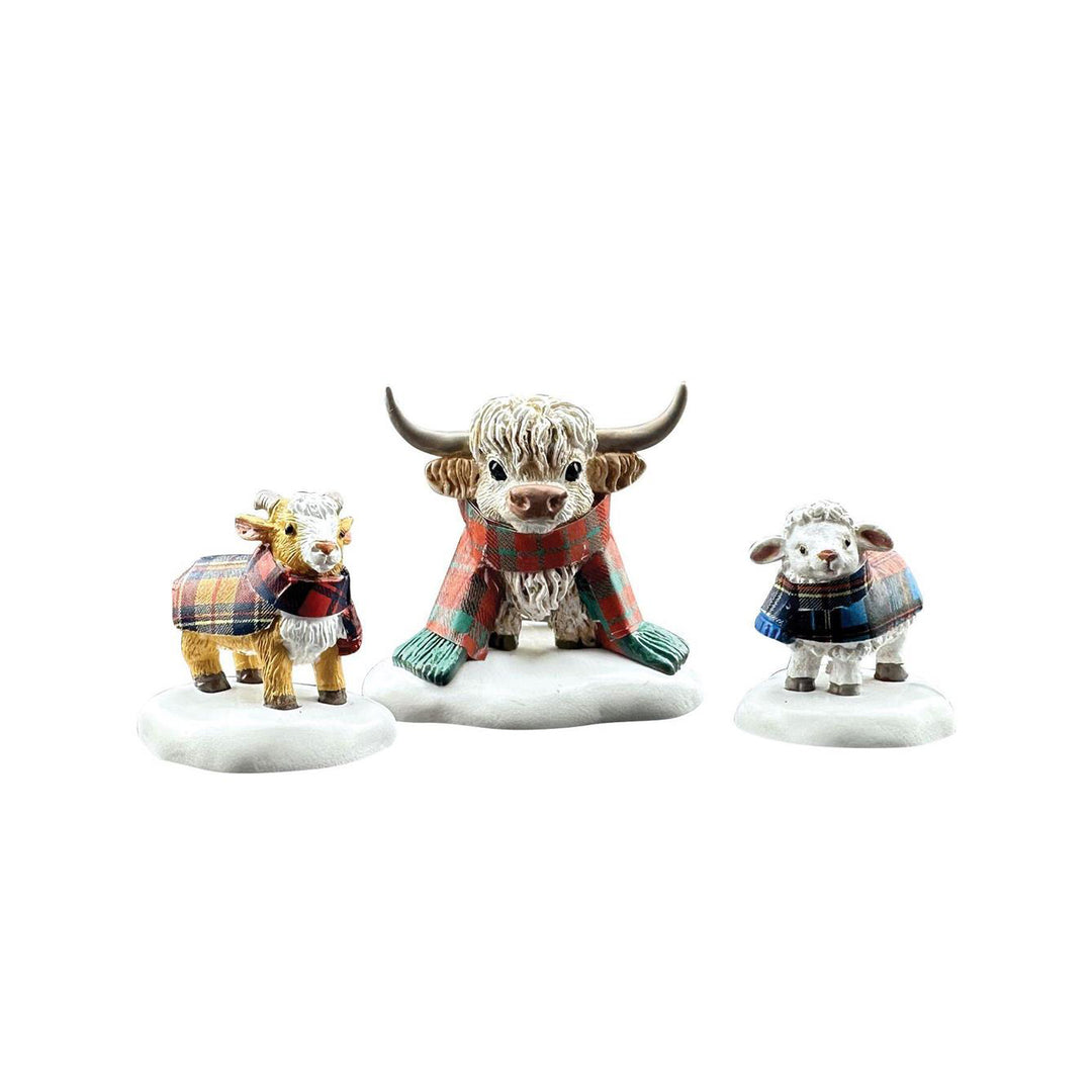 Department 56 Cross Product Village Accessory: Highland Animals, Set of 3 sparkle-castle