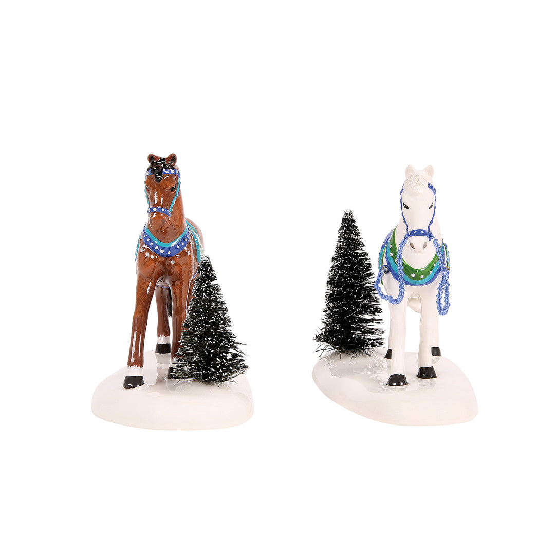 Department 56 Cross Product Village Accessory: Holiday Trotters, Set of 2