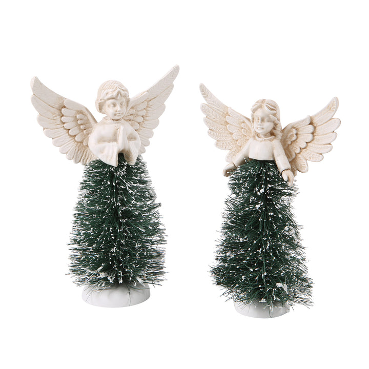 Department 56 Cross Product Village Accessory: Peace & Grace Tree, Set of 2