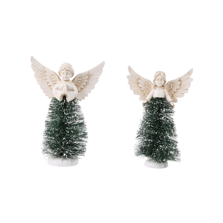 Department 56 Cross Product Village Accessory: Peace & Grace Tree, Set of 2