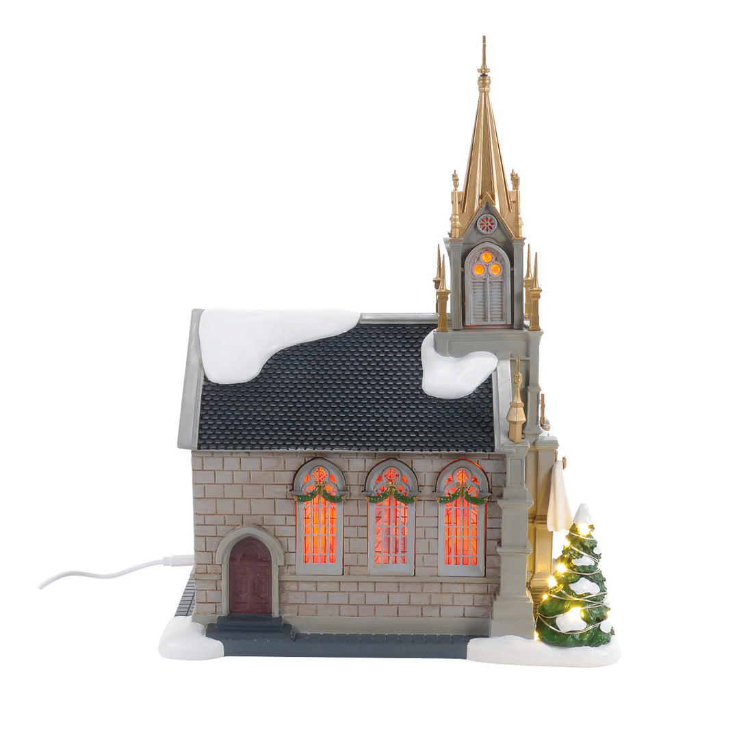 Department 56 Christmas In The City Village: 50th Church Of Purposed Faith sparkle-castle