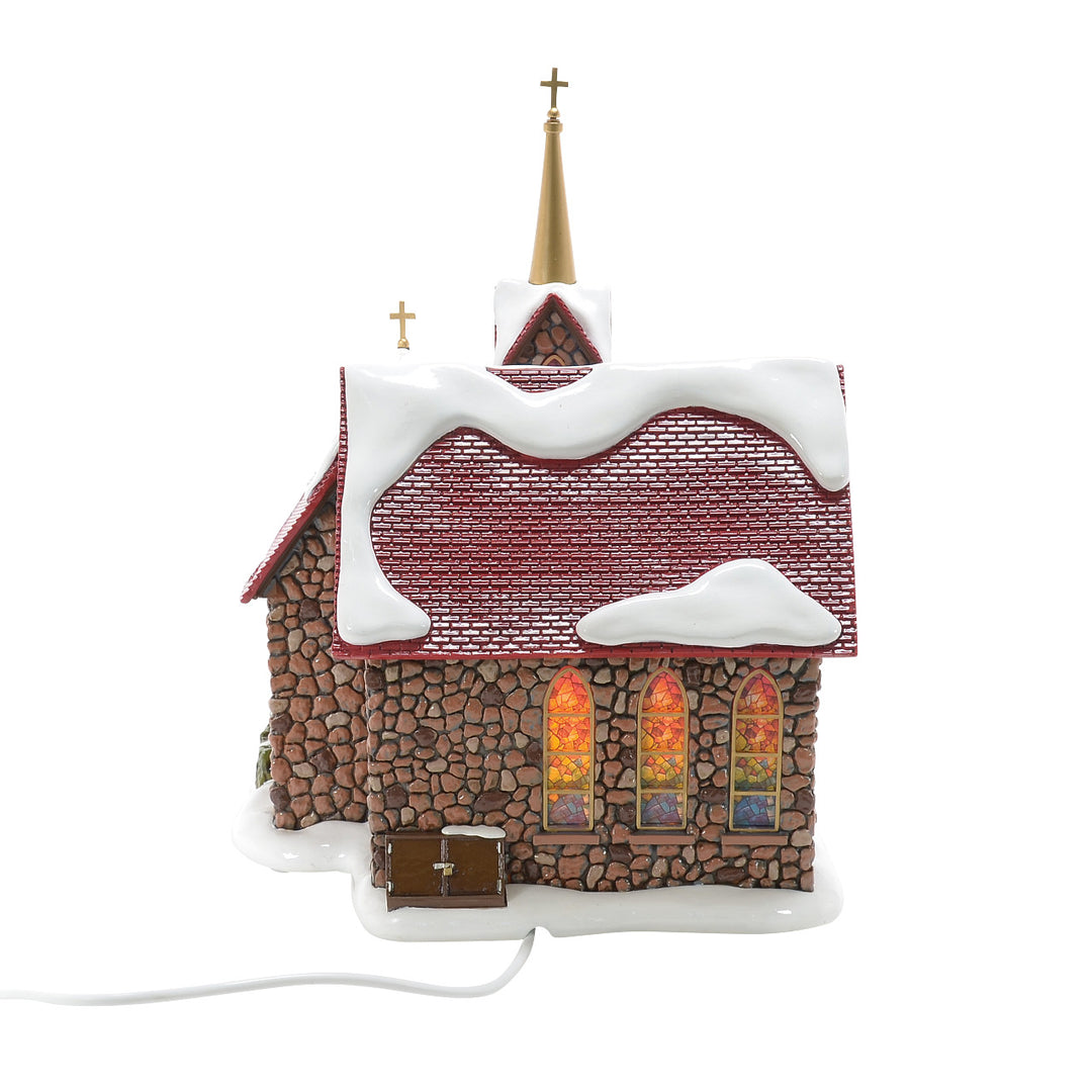 Department 56 Original Snow Village: 50th Chapel Of Abundant Grace sparkle-castle