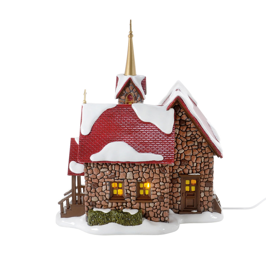 Department 56 Original Snow Village: 50th Chapel Of Abundant Grace sparkle-castle