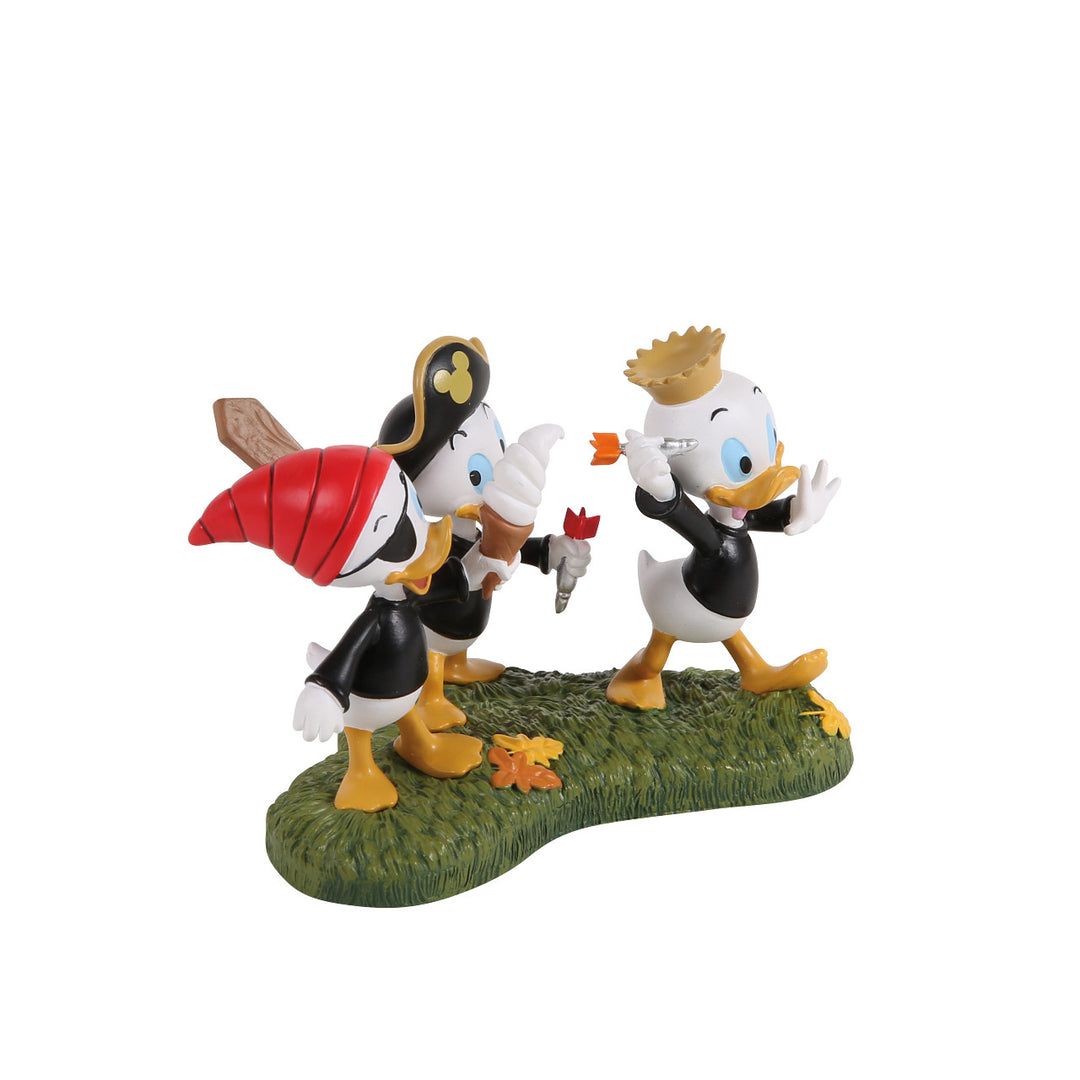 Department 56 Disney Snow Village Halloween Accessory: Huey Dewey Louie Take A Chance sparkle-castle