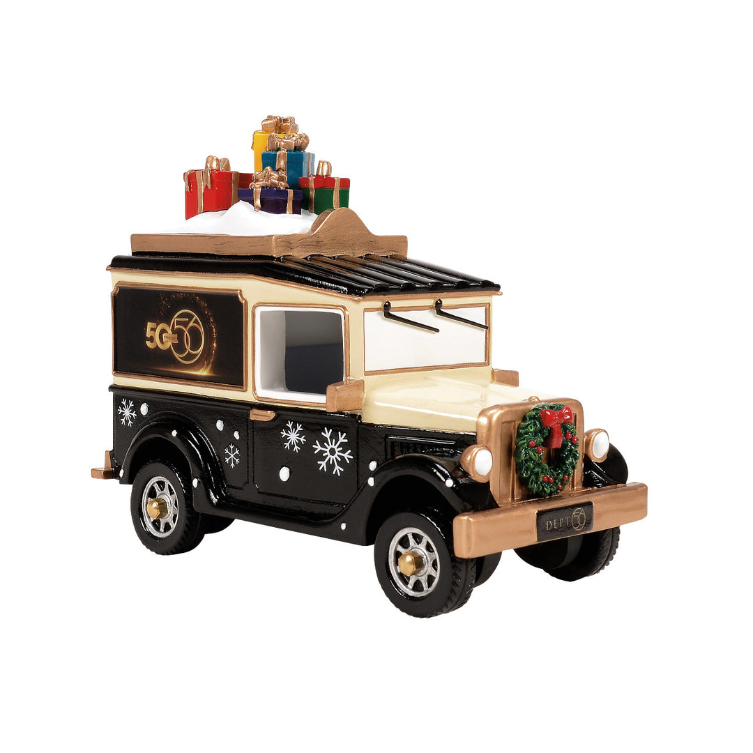 Department 56 Original Snow Village Accessory: 50th Village Express Van sparkle-castle
