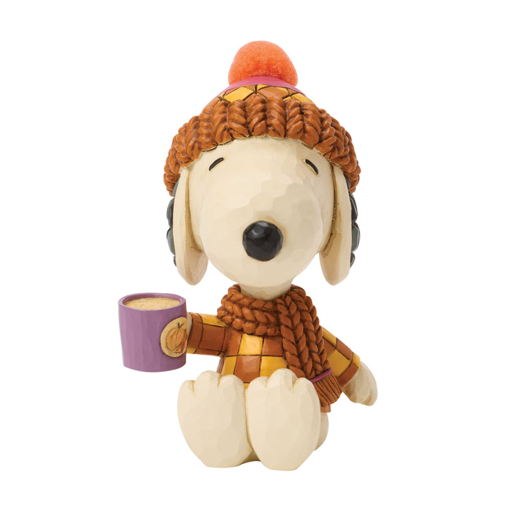 Jim Shore Peanuts: Snoopy Cozy For Fall With Mug Figurine sparkle-castle