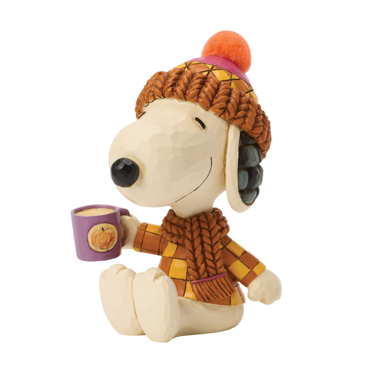 Jim Shore Peanuts: Snoopy Cozy For Fall With Mug Figurine sparkle-castle
