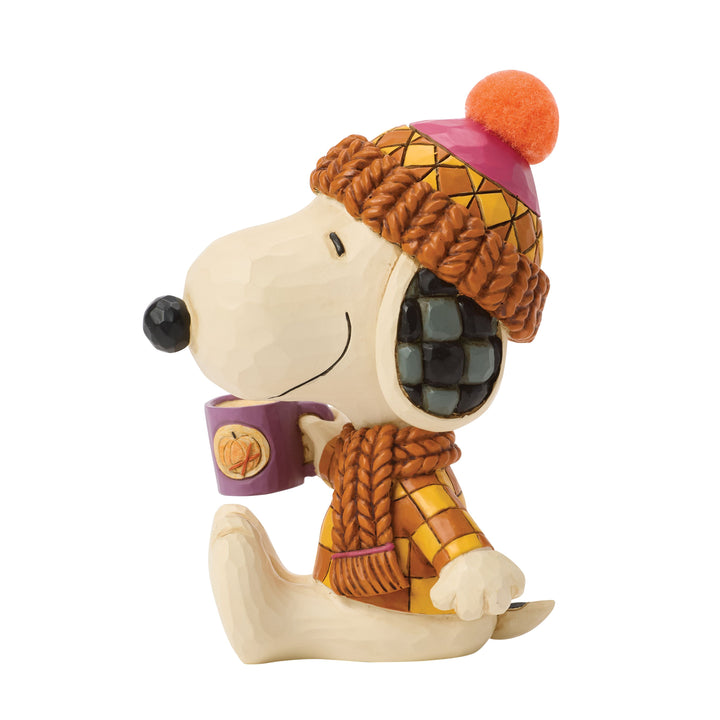 Jim Shore Peanuts: Snoopy Cozy For Fall With Mug Figurine sparkle-castle