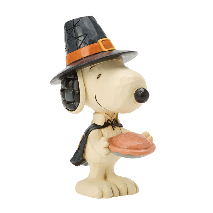 Jim Shore Peanuts: Snoopy With Pumpkin Pie Miniature Figurine sparkle-castle