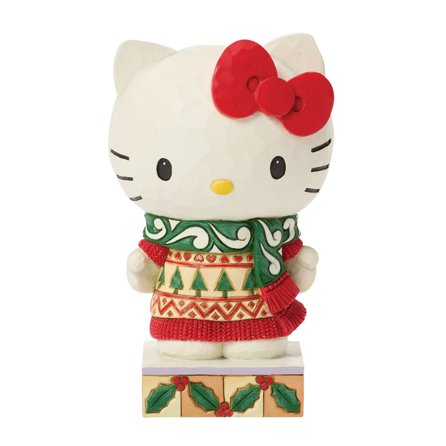 Jim Shore Sanrio: Hello Kitty In Knit Scarf Figurine sparkle-castle