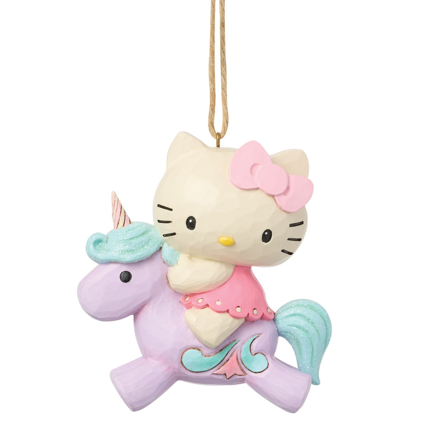Jim Shore Sanrio: Hello Kitty Unicorn Hanging Ornament sparkle-castle