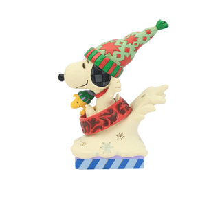 Jim Shore Peanuts: Snoopy & Woodstock In A Dog Bowl Sled Figurine sparkle-castle