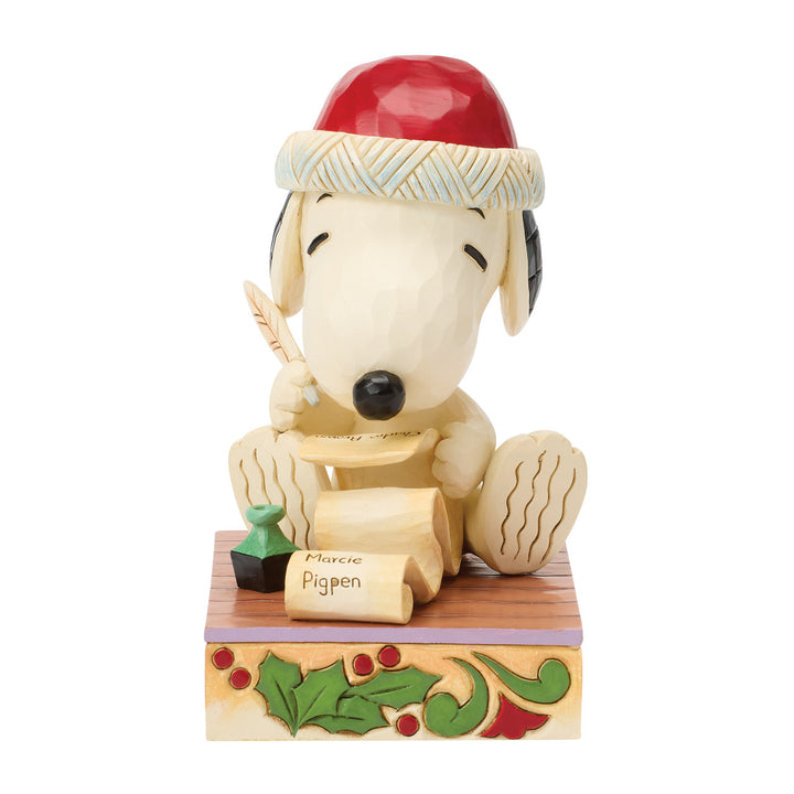 Jim Shore Peanuts: Snoopy's Christmas List Figurine sparkle-castle