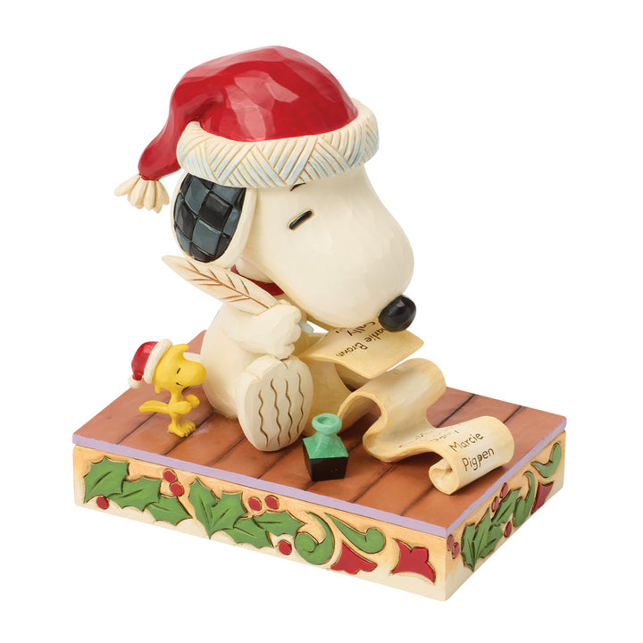Jim Shore Peanuts: Snoopy's Christmas List Figurine sparkle-castle