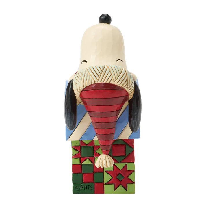 Jim Shore Peanuts: Snoopy & Woodstock Laying On Gifts Figurine sparkle-castle