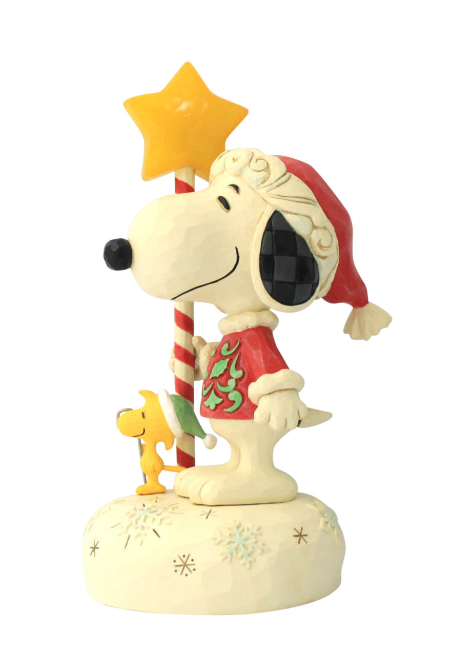 Jim Shore Peanuts: Snoopy With Light Up Star Staff Figurine sparkle-castle