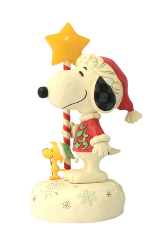 Jim Shore Peanuts: Snoopy With Light Up Star Staff Figurine sparkle-castle