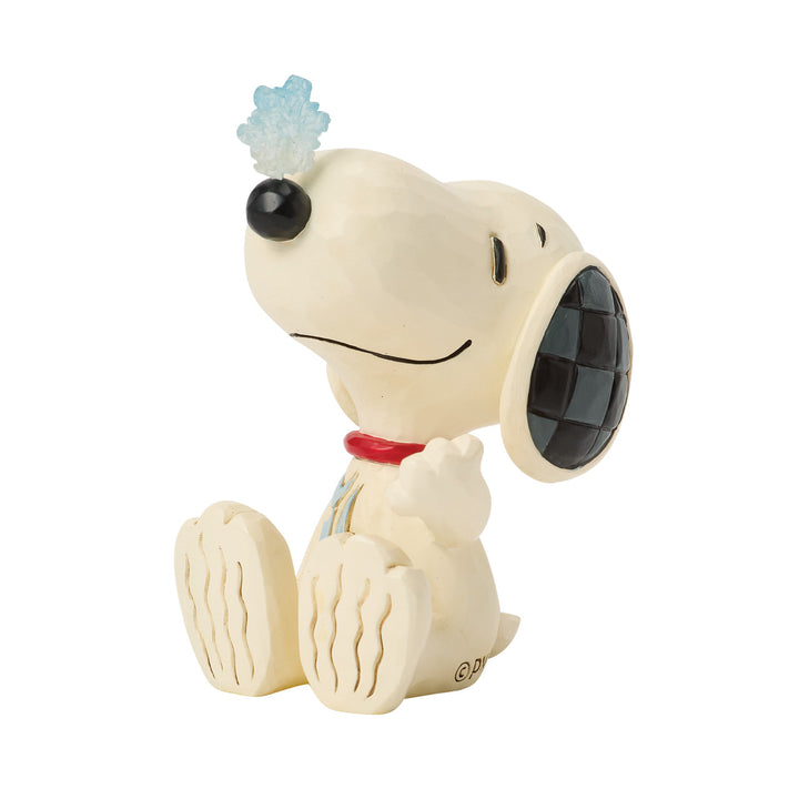 Jim Shore Peanuts: Snoopy With Snowflake on Nose Miniature Figurine sparkle-castle