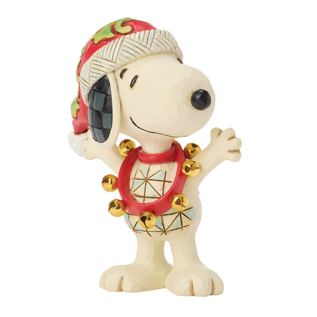 Jim Shore Peanuts: Snoopy with Bells Miniature Figurine sparkle-castle