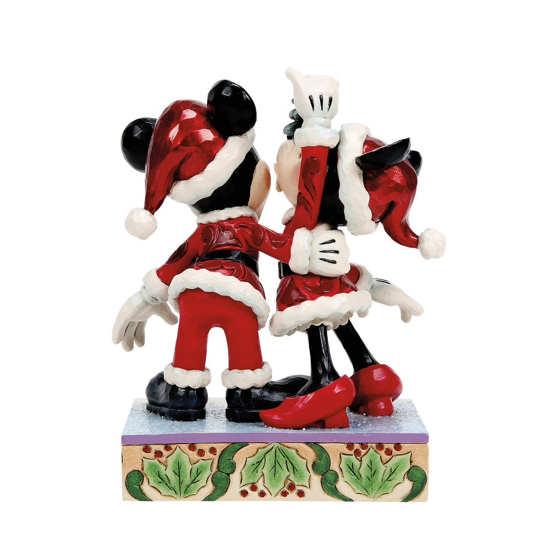 Jim Shore Disney Traditions: Mickey & Minnie Mistletoe Figurine sparkle-castle