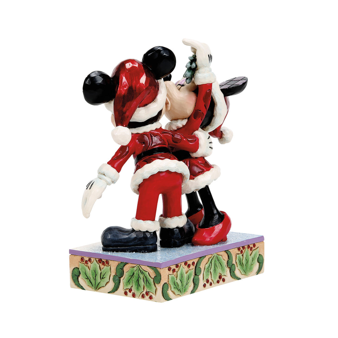 Jim Shore Disney Traditions: Mickey & Minnie Mistletoe Figurine sparkle-castle
