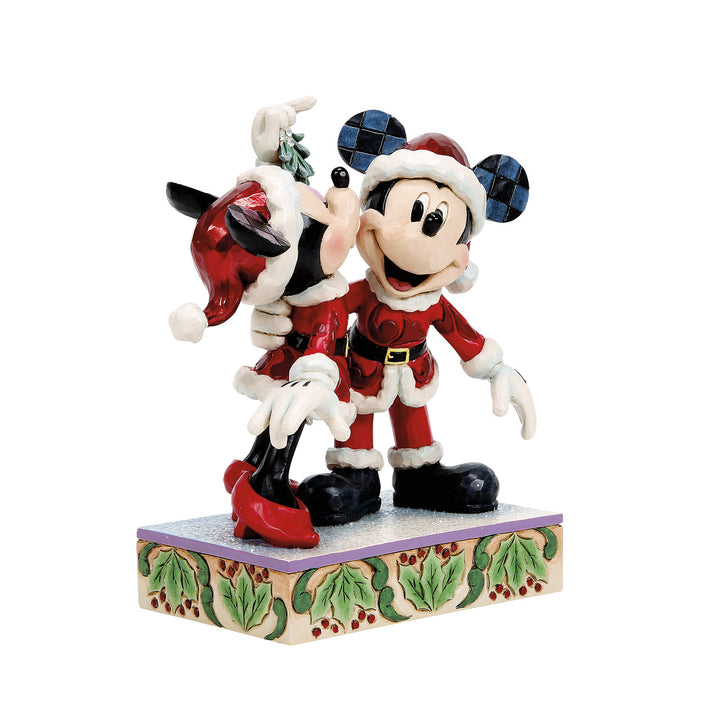 Jim Shore Disney Traditions: Mickey & Minnie Mistletoe Figurine sparkle-castle