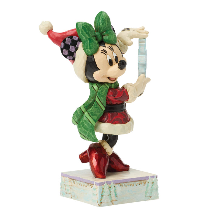 Jim Shore Disney Traditions: Minnie Mouse With Snowflake Figurine sparkle-castle