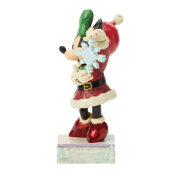 Jim Shore Disney Traditions: Minnie Mouse With Snowflake Figurine sparkle-castle