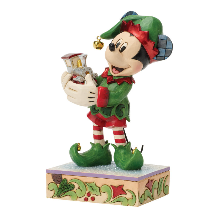Jim Shore Disney Traditions: Mickey Elf With Train Special Edition Figurine sparkle-castle