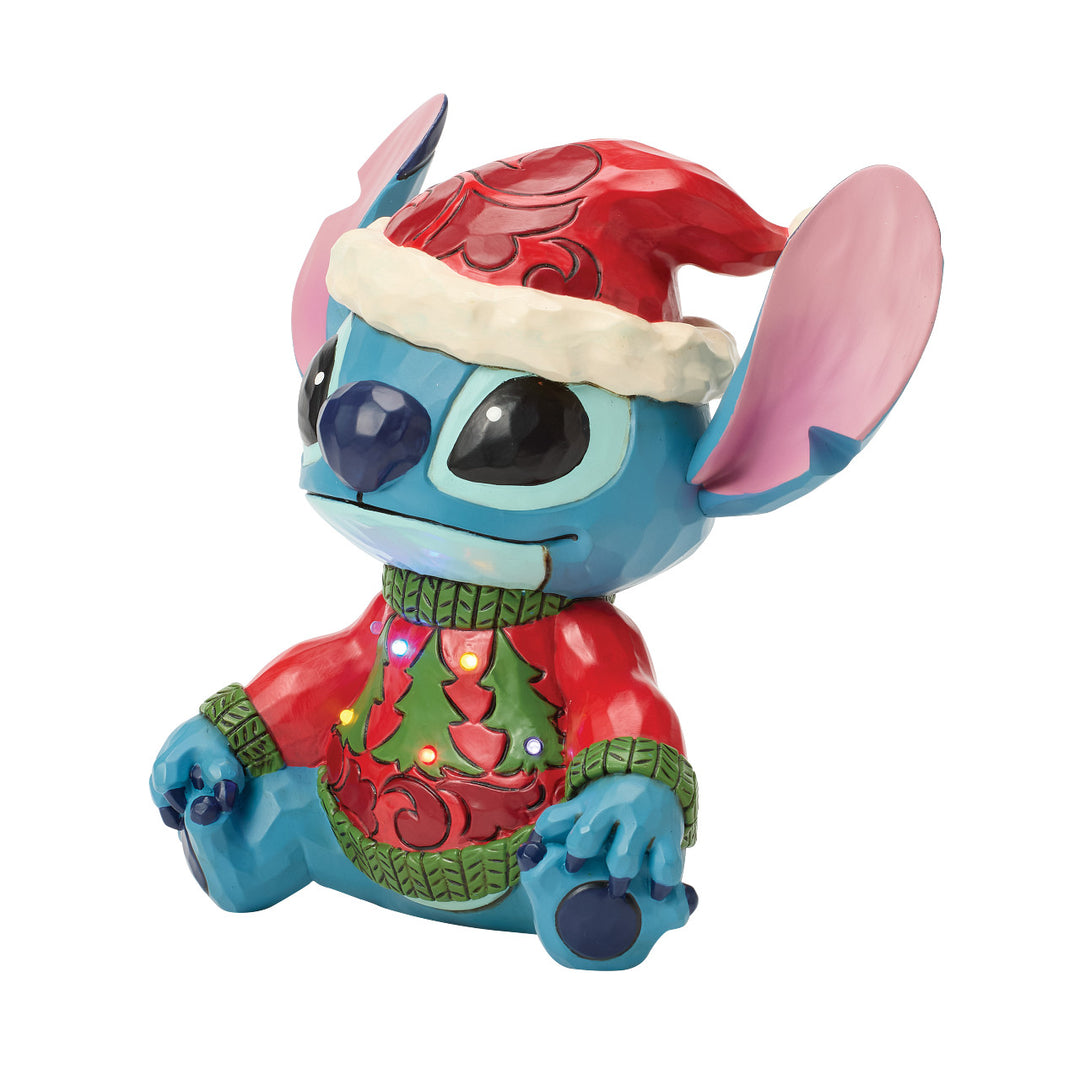 Jim Shore Disney Traditions: Stitch In Ugly Sweater Figurine sparkle-castle
