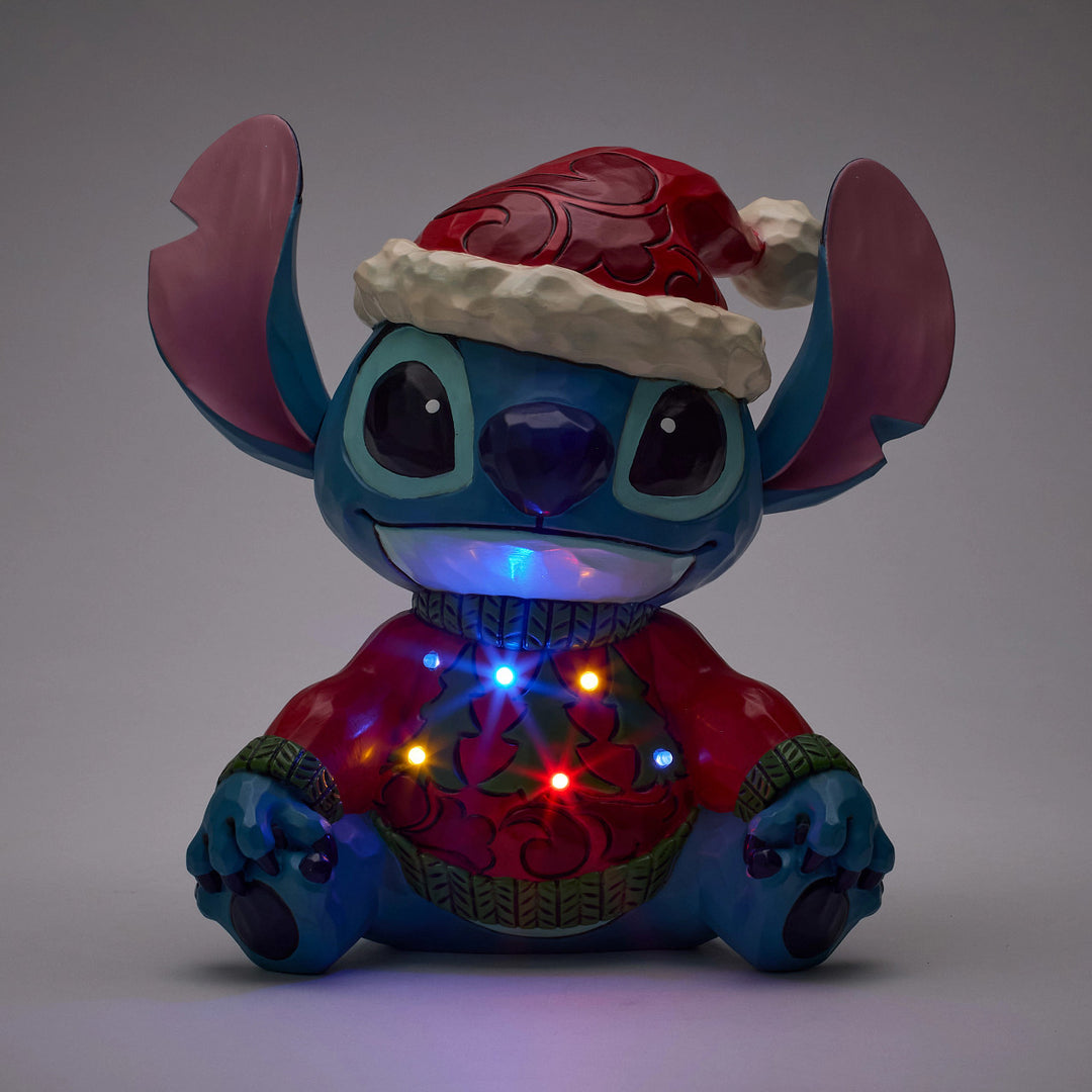 Jim Shore Disney Traditions: Stitch In Ugly Sweater Figurine sparkle-castle
