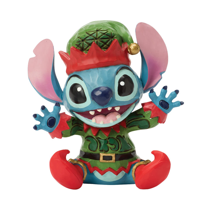 Jim Shore Disney Traditions: Stitch Elf Miniature Figurine sparkle-castle