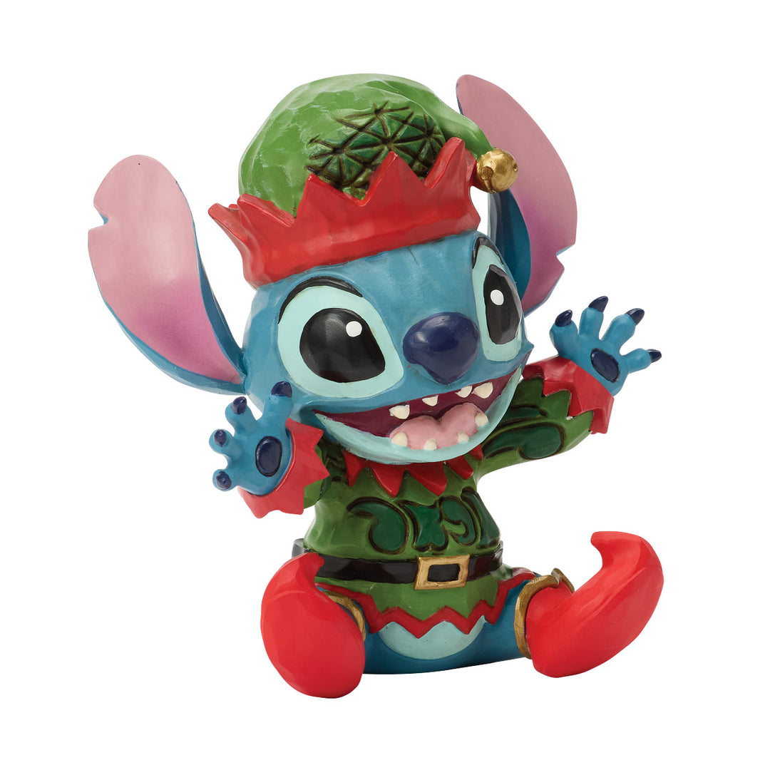 Jim Shore Disney Traditions: Stitch Elf Miniature Figurine sparkle-castle