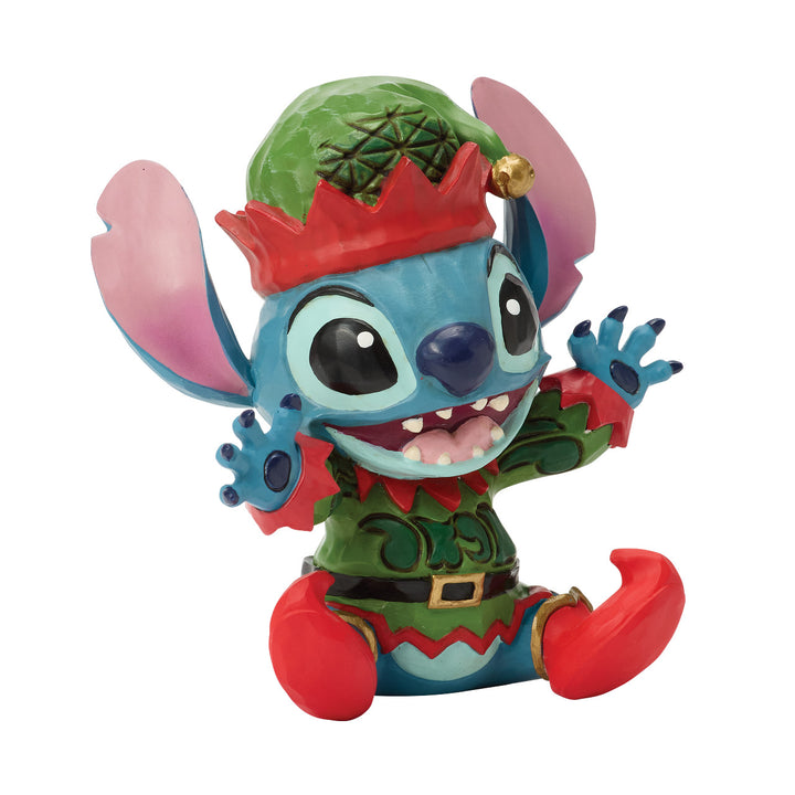 Jim Shore Disney Traditions: Stitch Elf Miniature Figurine sparkle-castle