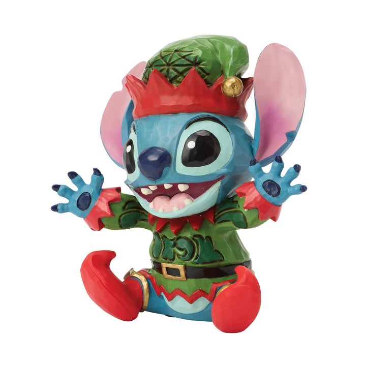Jim Shore Disney Traditions: Stitch Elf Miniature Figurine sparkle-castle