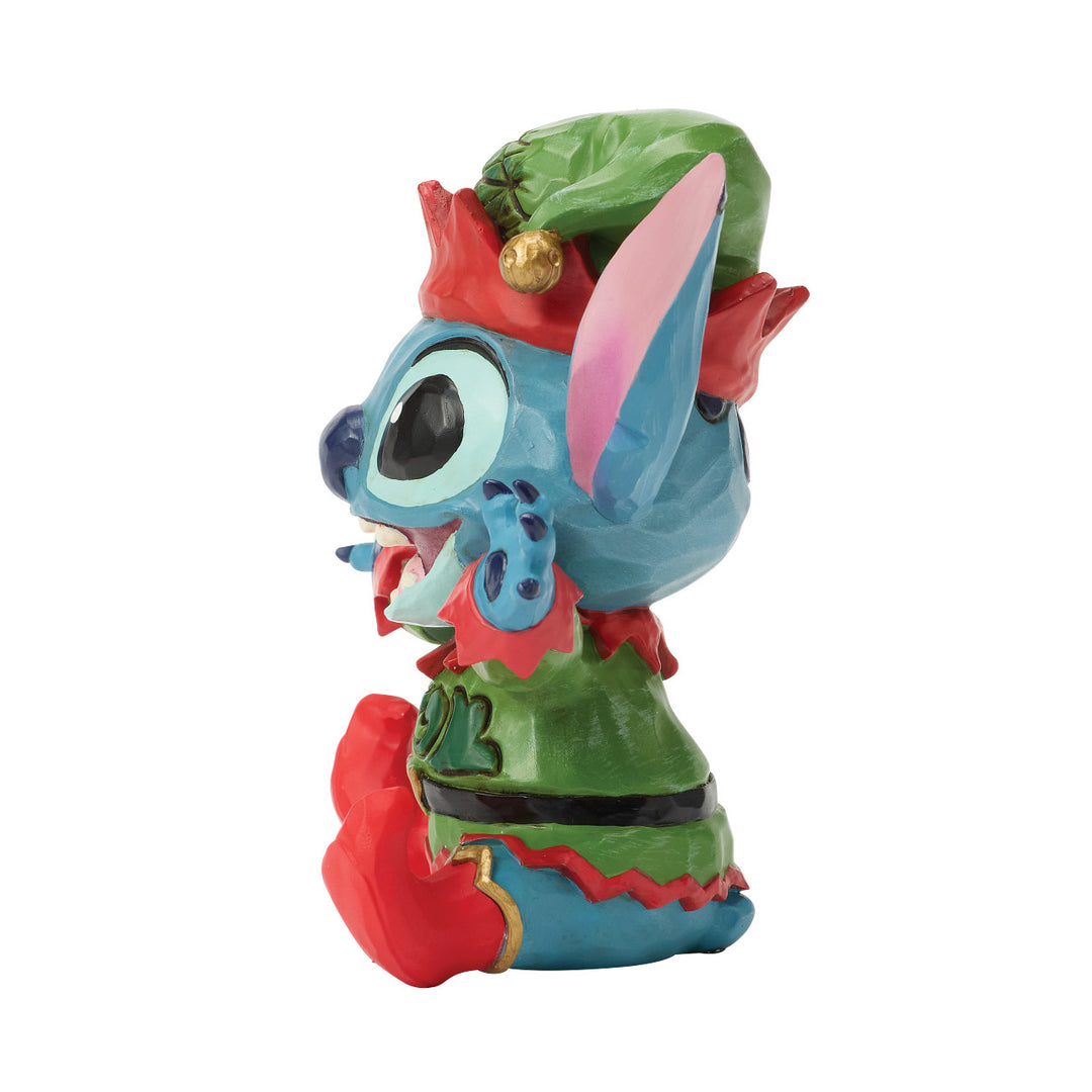 Jim Shore Disney Traditions: Stitch Elf Miniature Figurine sparkle-castle