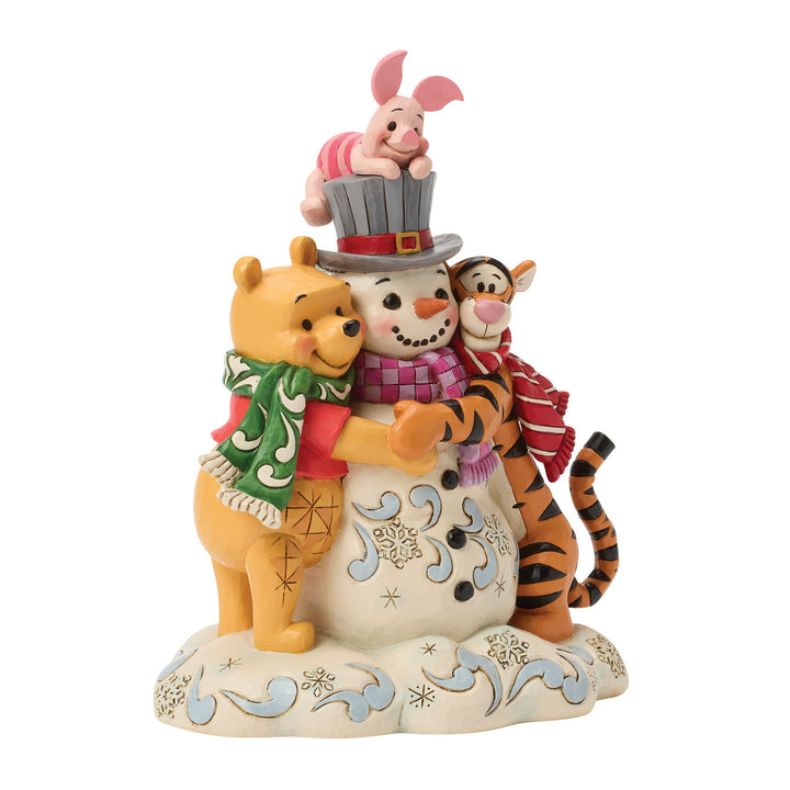 Jim Shore Disney Traditions: Pooh & Friends With A Snowman Figurine sparkle-castle