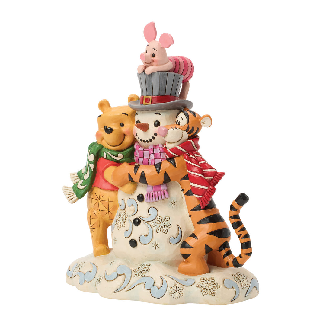 Jim Shore Disney Traditions: Pooh & Friends With A Snowman Figurine sparkle-castle