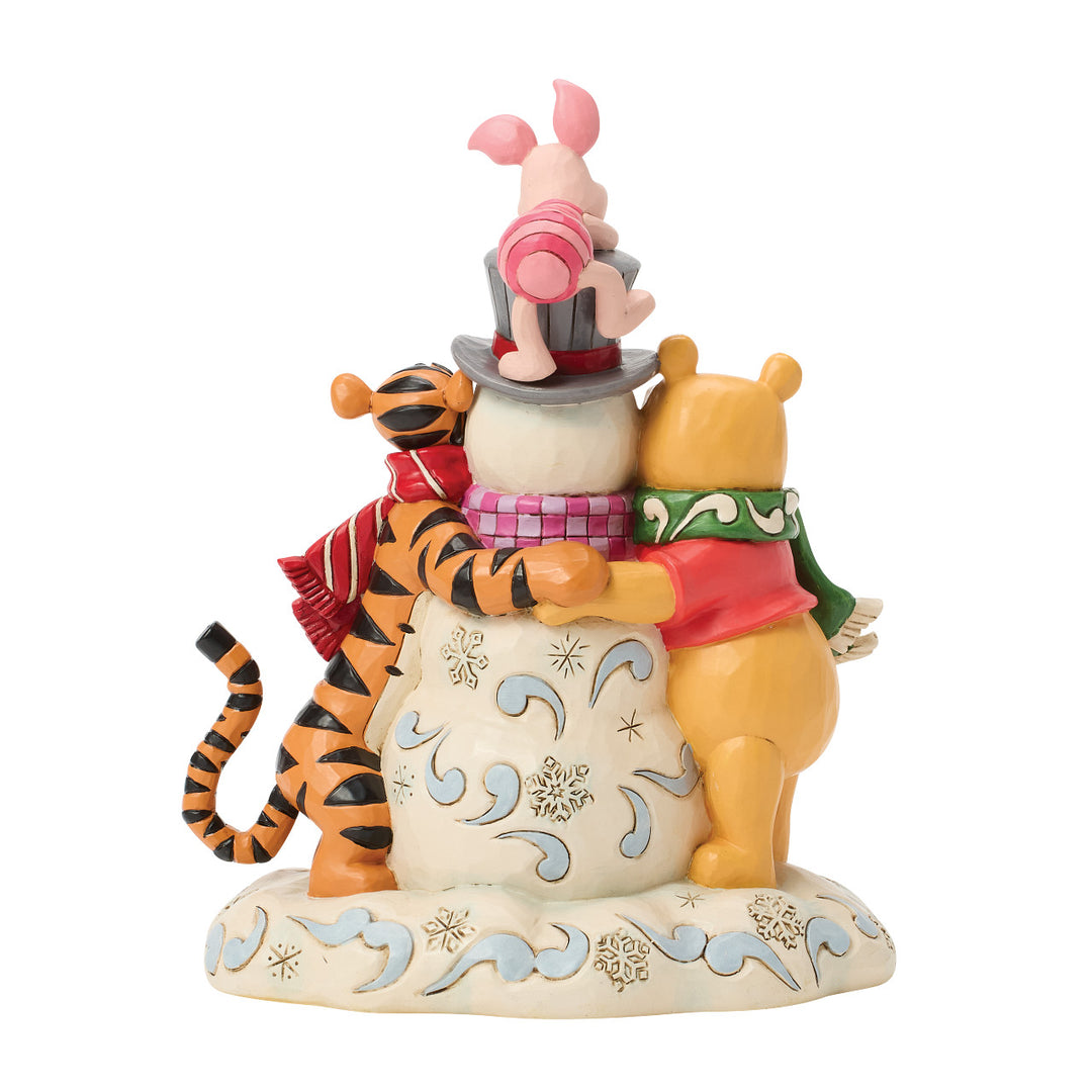 Jim Shore Disney Traditions: Pooh & Friends With A Snowman Figurine sparkle-castle