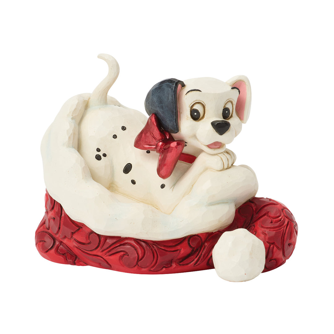 Jim Shore Disney Traditions: Dalmatian In Santa Hat Miniature Figurine sparkle-castle