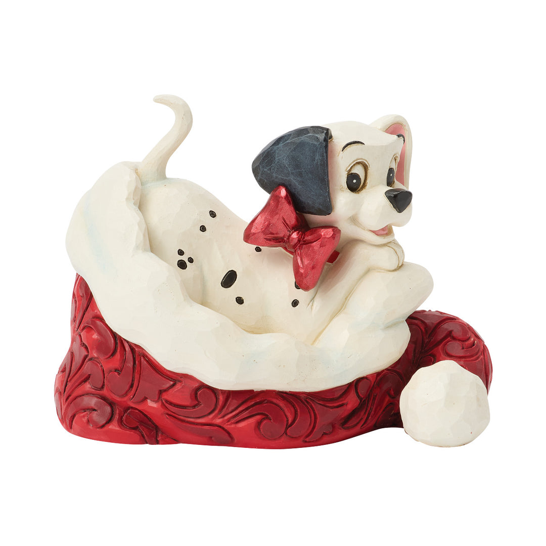 Jim Shore Disney Traditions: Dalmatian In Santa Hat Miniature Figurine sparkle-castle