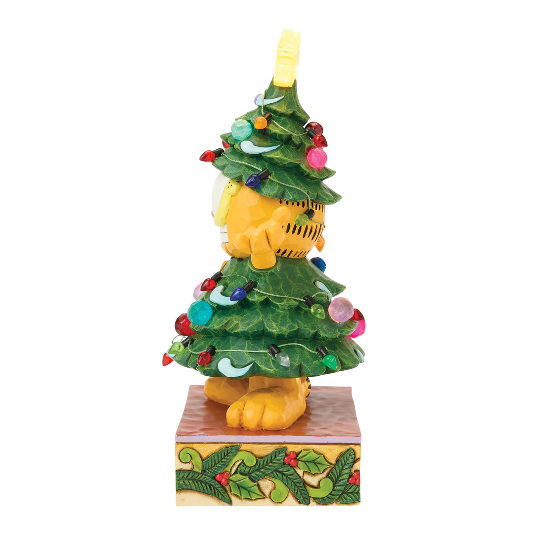 Jim Shore Garfield: Garfield Dressed as Christmas Tree Figurine sparkle-castle