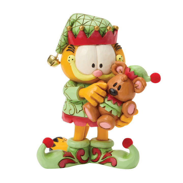 Jim Shore Garfield: Garfield and Pooky In Elf Costumes Figurine sparkle-castle