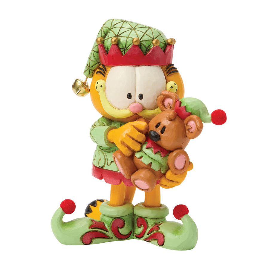Jim Shore Garfield: Garfield and Pooky In Elf Costumes Figurine sparkle-castle