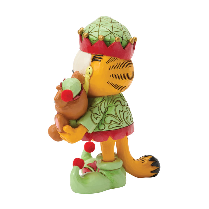 Jim Shore Garfield: Garfield and Pooky In Elf Costumes Figurine sparkle-castle